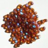 100 4x6mm Transparent Matte Dark Topaz AB Drop Beads
